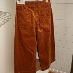 NWT 31P Bronze - Colette Cropped Wide Leg Pants Maeve Corduroy - Anthropologie